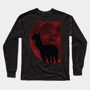 Llama Luna - Red Moon Llama Long Sleeve T-Shirt